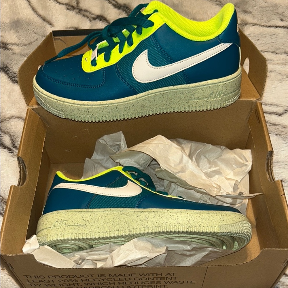 Nike Teal and Neon Yellow Sneakers